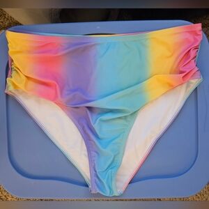 Rainbow High-Waisted Bikini Bottoms 2 For $12
